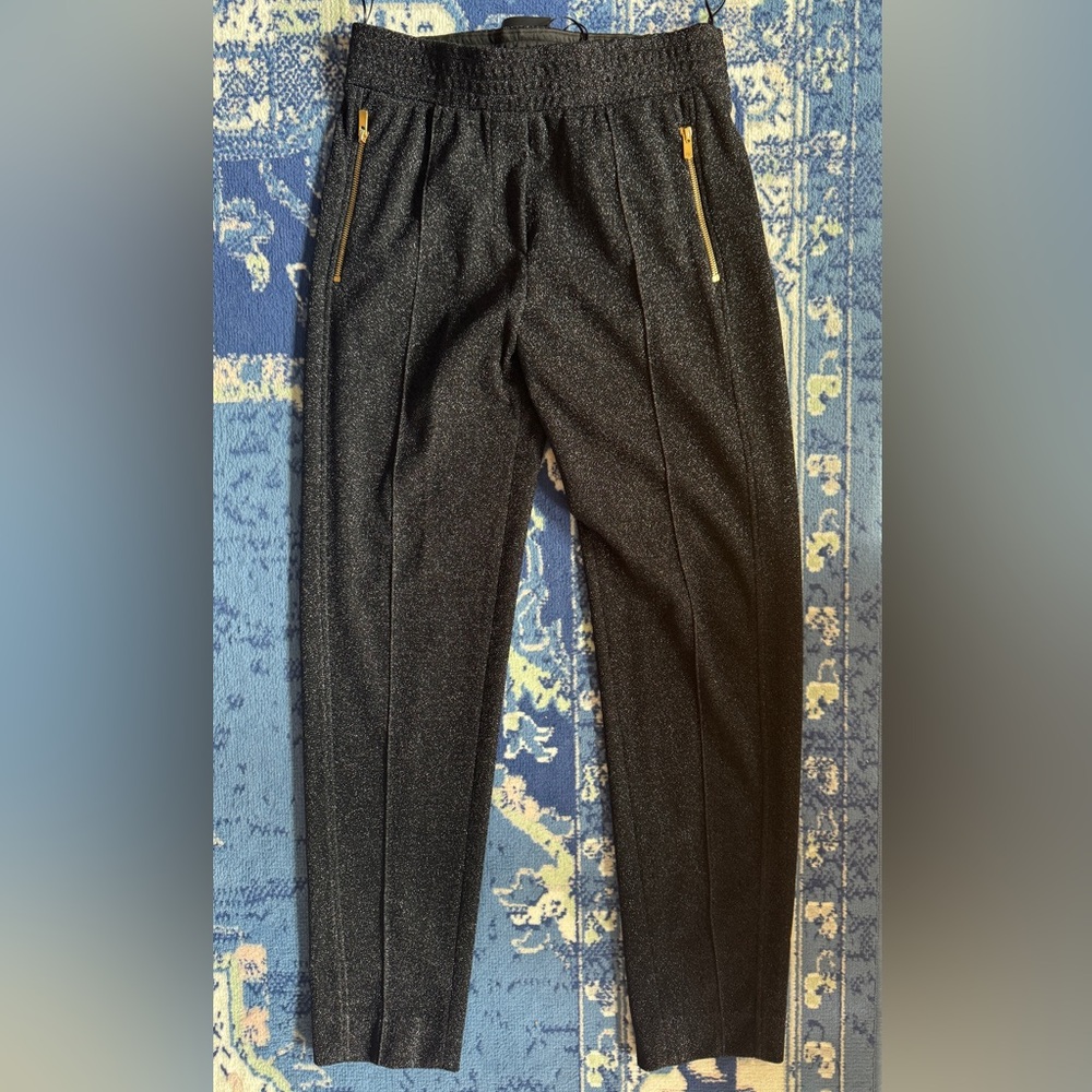 Alexandre Vauthier Elegant Black Glitter Jogger Trousers Size M